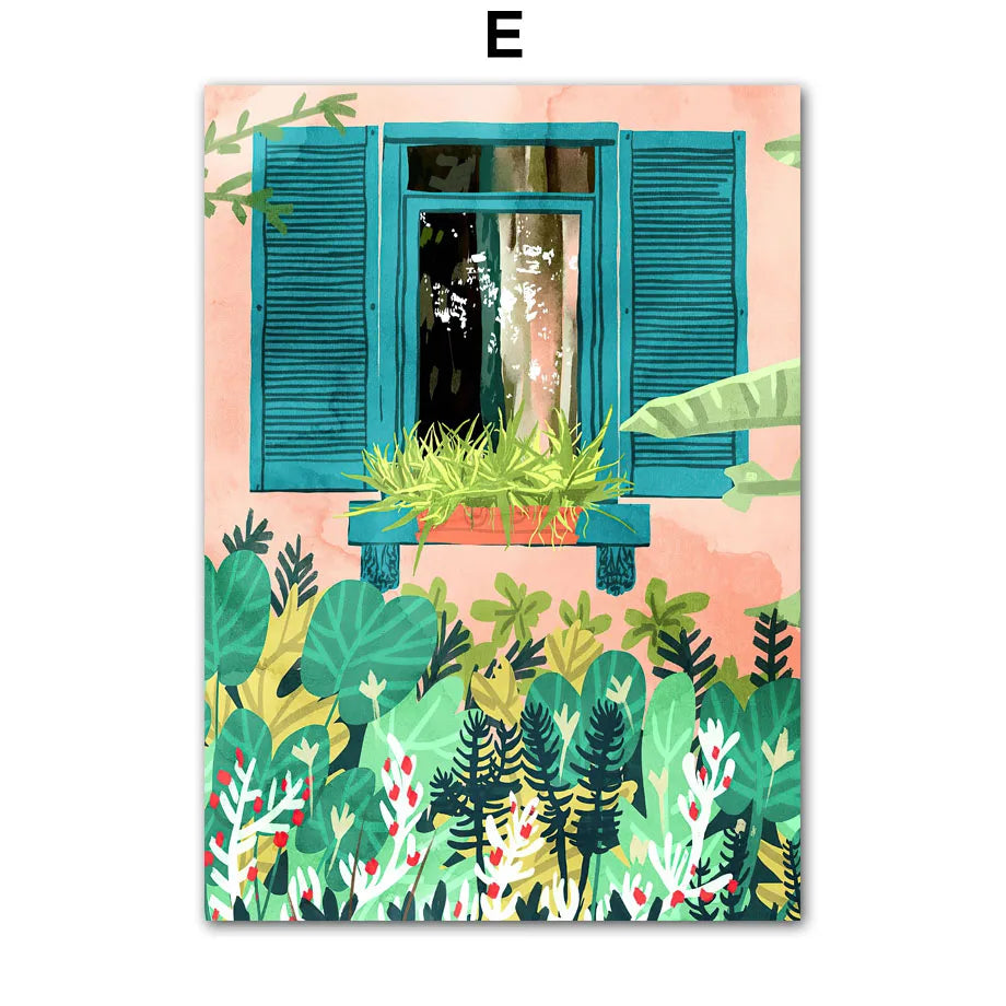 Garden Lemon Fruit Flower Plants Abstract Illustration Poster And Prints Wall Art Canvas Painting Pictures For Decor