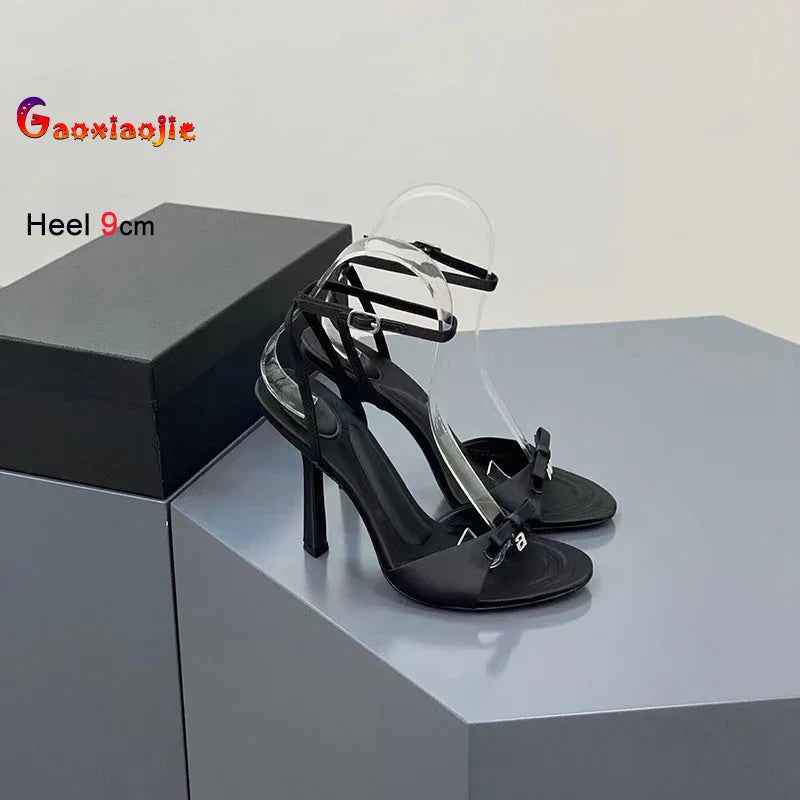 Women's Buckle Simple Peep Toe High Heels Sandals