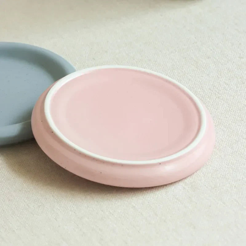 Macaron Color Plate Small Fresh Ceramic Round Plate