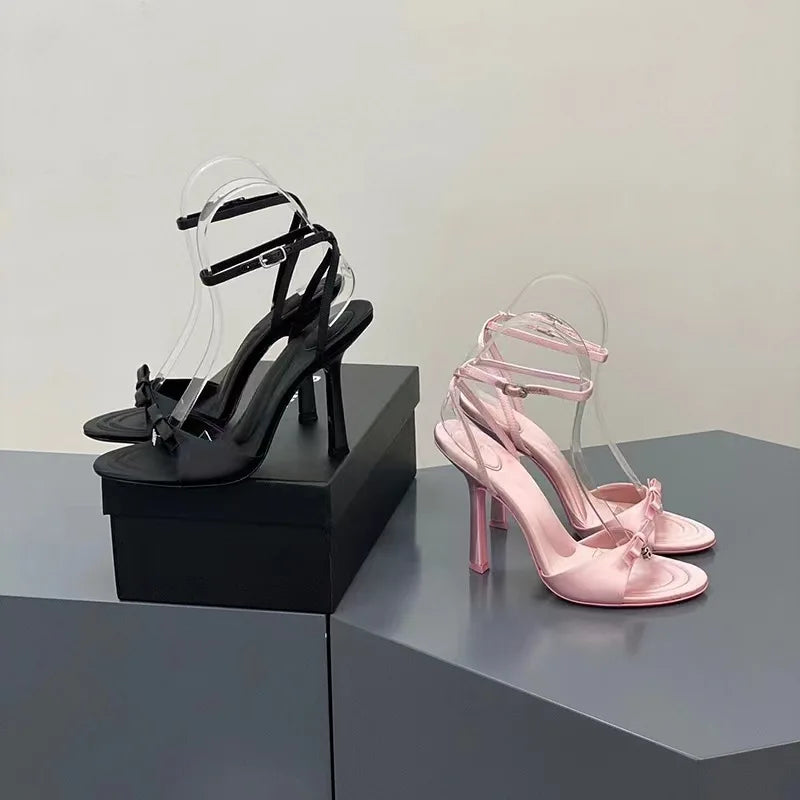 Women's Buckle Simple Peep Toe High Heels Sandals