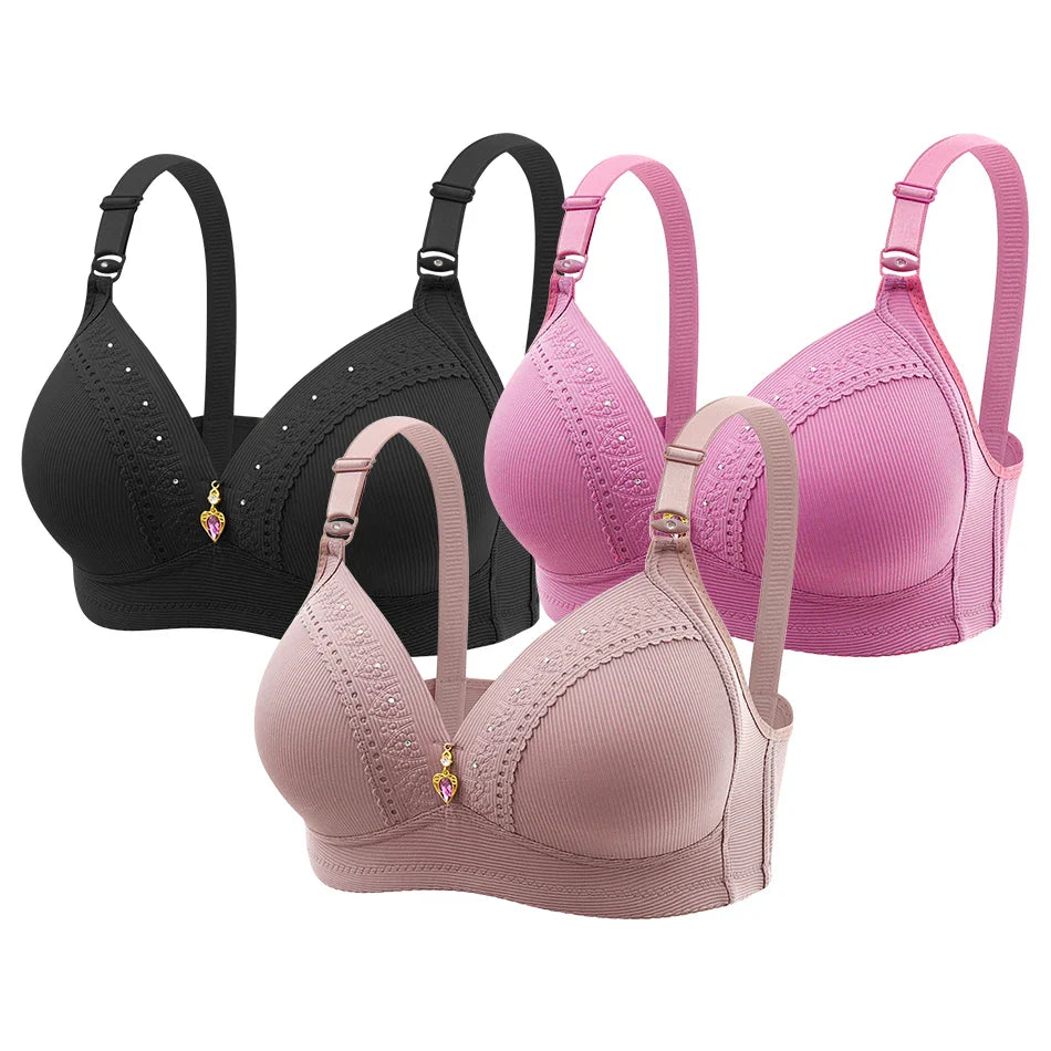 Stylish Plus Size Full Cup Bra with Side Gathering Anti Sagging and Push Up No Underwire for Seamless and Comfortable Experience