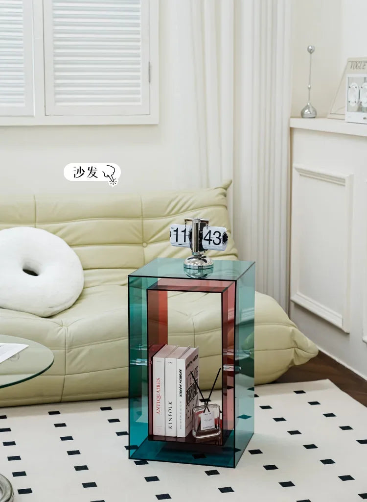 New Style Acrylic Tea Table Small Transparent Modern Storage Side Cabinet