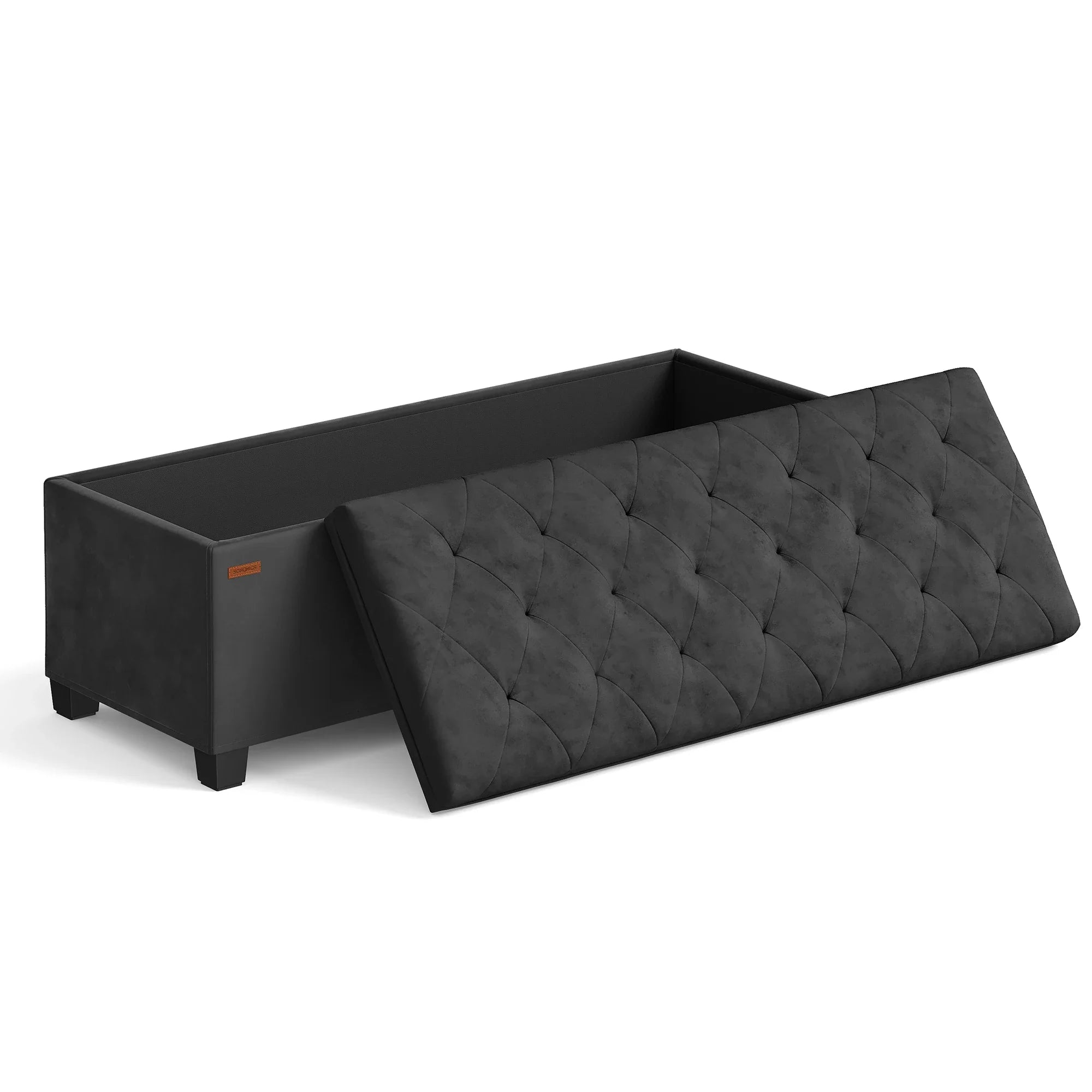 Velvet Storage Ottoman Bench, Foot Rest with Legs, 15.7 x 43 x 15.7 Inches, End of Bed Bench, Storage Chest
