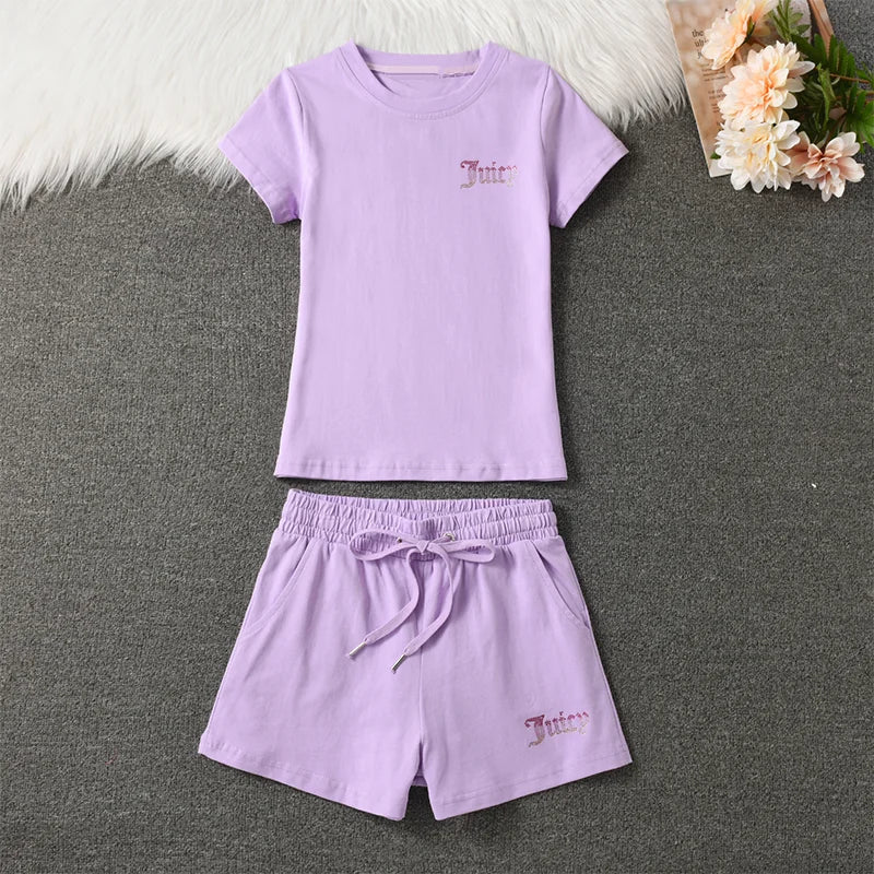 New Short Sleeved Yoga Suit Set, Women's Slim Fit Dress, Summer Casual Sports Two-piece Set