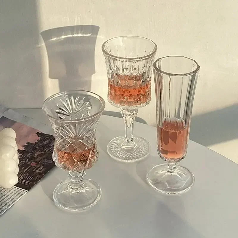 Heat Resistant 10 Styles Goblet Wine Champagne Mug High Color Glass