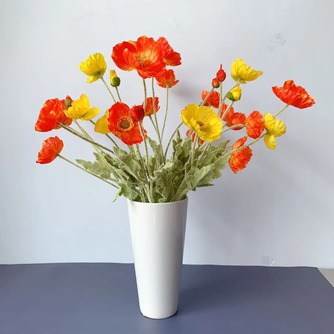 Garden Artificial Flowers Bouquet Poppy Fake Flowers For Home Decor