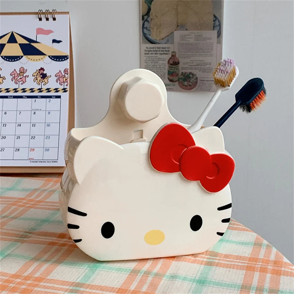Sanrio Bathroom Shelf Punch-Free Hello Kitty Sink Toothbrush Toothpaste Comb Storage Box
