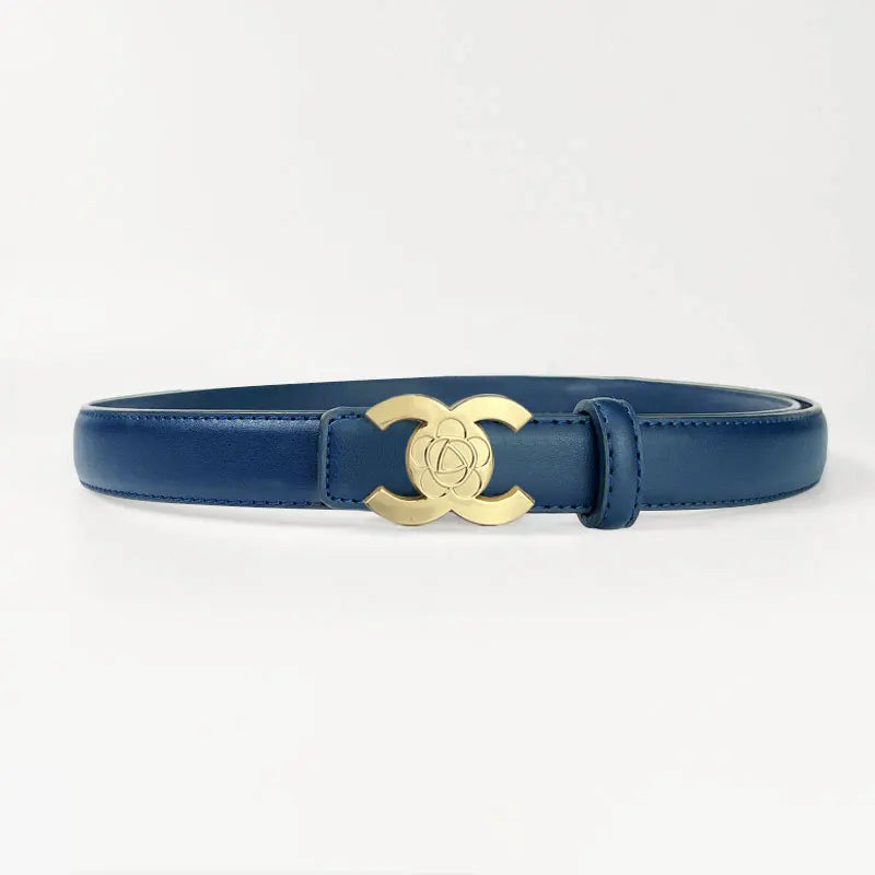 Women's Versatile Belt, Elegant Retro Style, Square Alloy Buckle