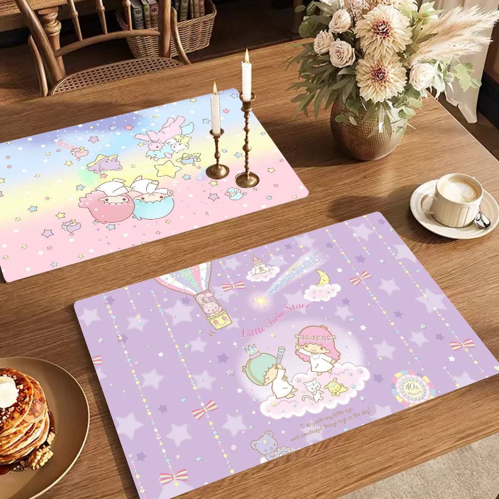 Little Twin Stars Printed Dish Drying Mat Super Absorbent Drain Pad Tableware Quick Dry Rug Kitchen Dinnerware Placemat