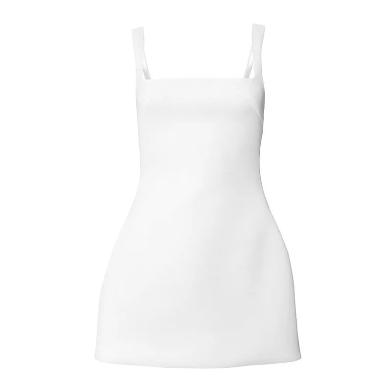 Waist Wrap Elegant A-line Dress Women Spaghetti Strap Mini Spring Summer Dress Backless Sexy Party Dress
