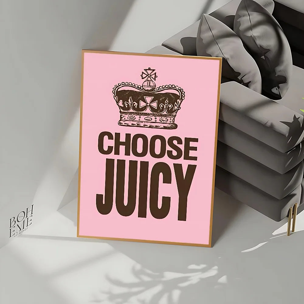 Juicy C-Couture Poster No Framed Poster Kraft Club Bar Paper Vintage Poster Wall Art Painting Bedroom Study Stickers