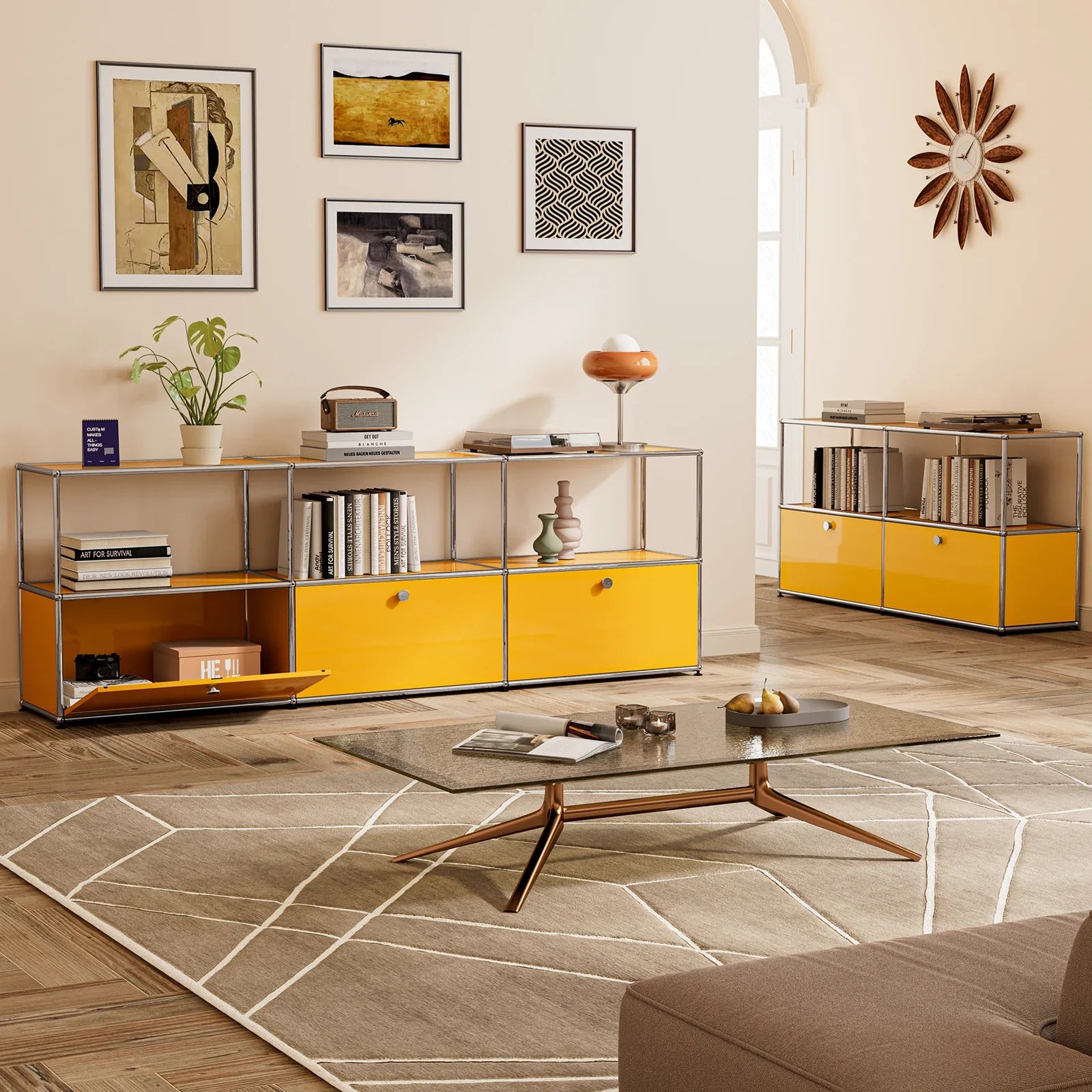 Storage Cabinet Module Furniture Haller Storage Shelf Sideboard Living Room Furniture Bed Side TableNight Stand Cabinet Home Use