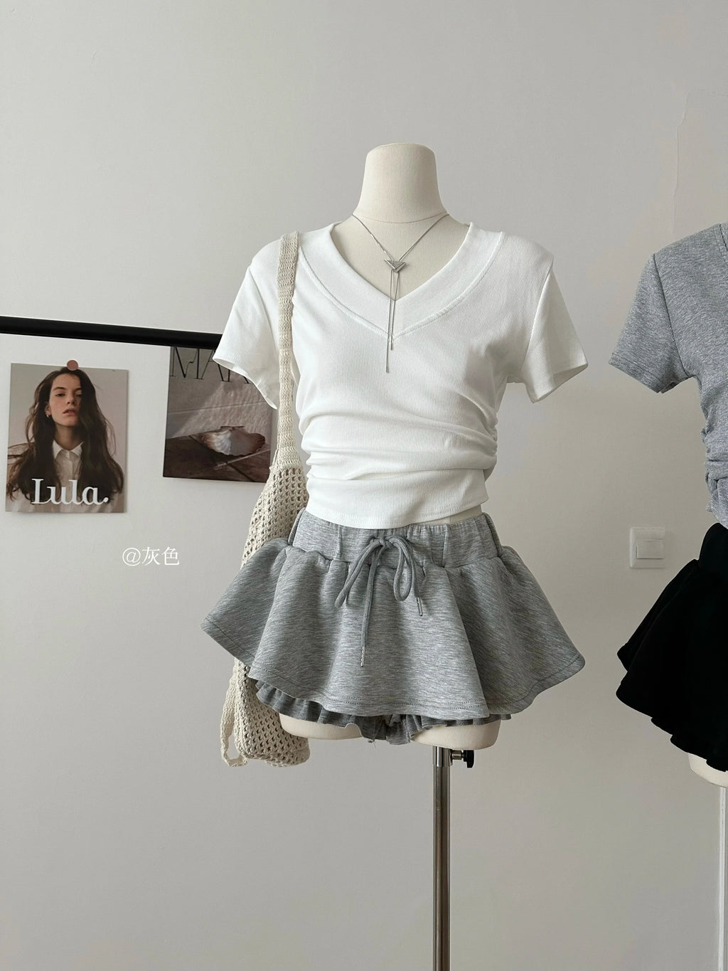 Women Preppy Elastic Waist Mini Skirt 2000s Coquette Design Shorts