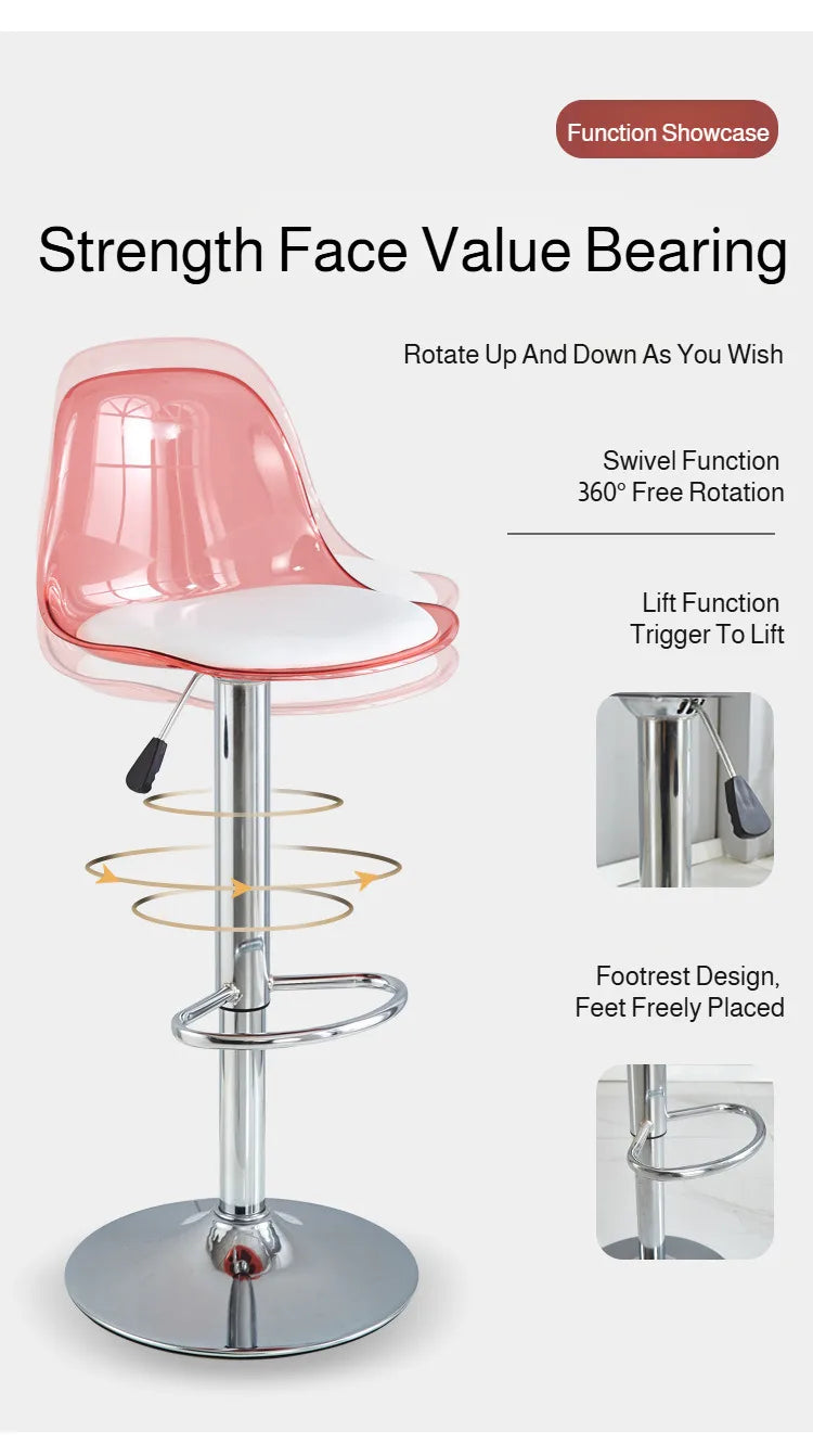 Home Dining Chair Front Desk Footstool Adjustable Lift Backrest Chair with High Stool