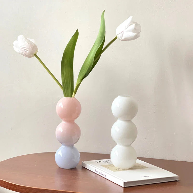 Glass Bubble Vases Hydroponic Flower Vase Creative Spherical Flower Vases Stained Bubble Glass Vase Home Office Decor