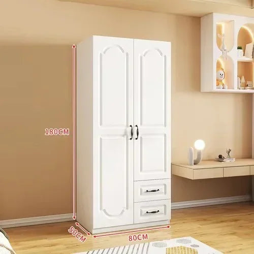 Two Door Wardrobe Clothing Organizer Style Wooden Wardrobe Summer Heavy Duty