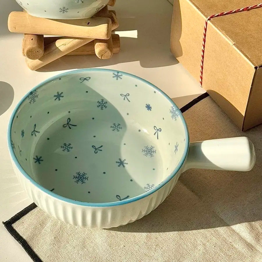 Ceramics Blue Bows Bowl & Plate Dinnerware