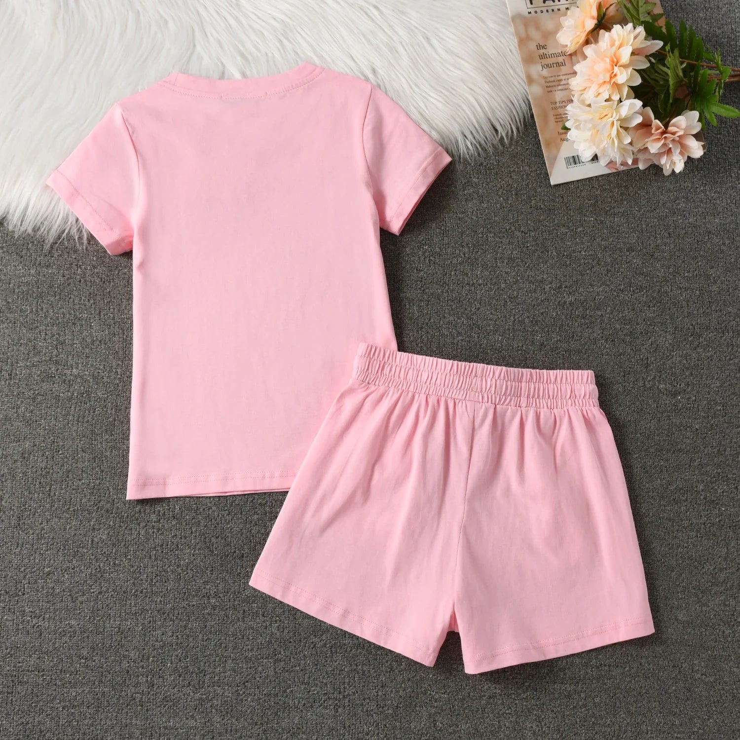 New Short Sleeved Yoga Suit Set, Women's Slim Fit Dress, Summer Casual Sports Two-piece Set