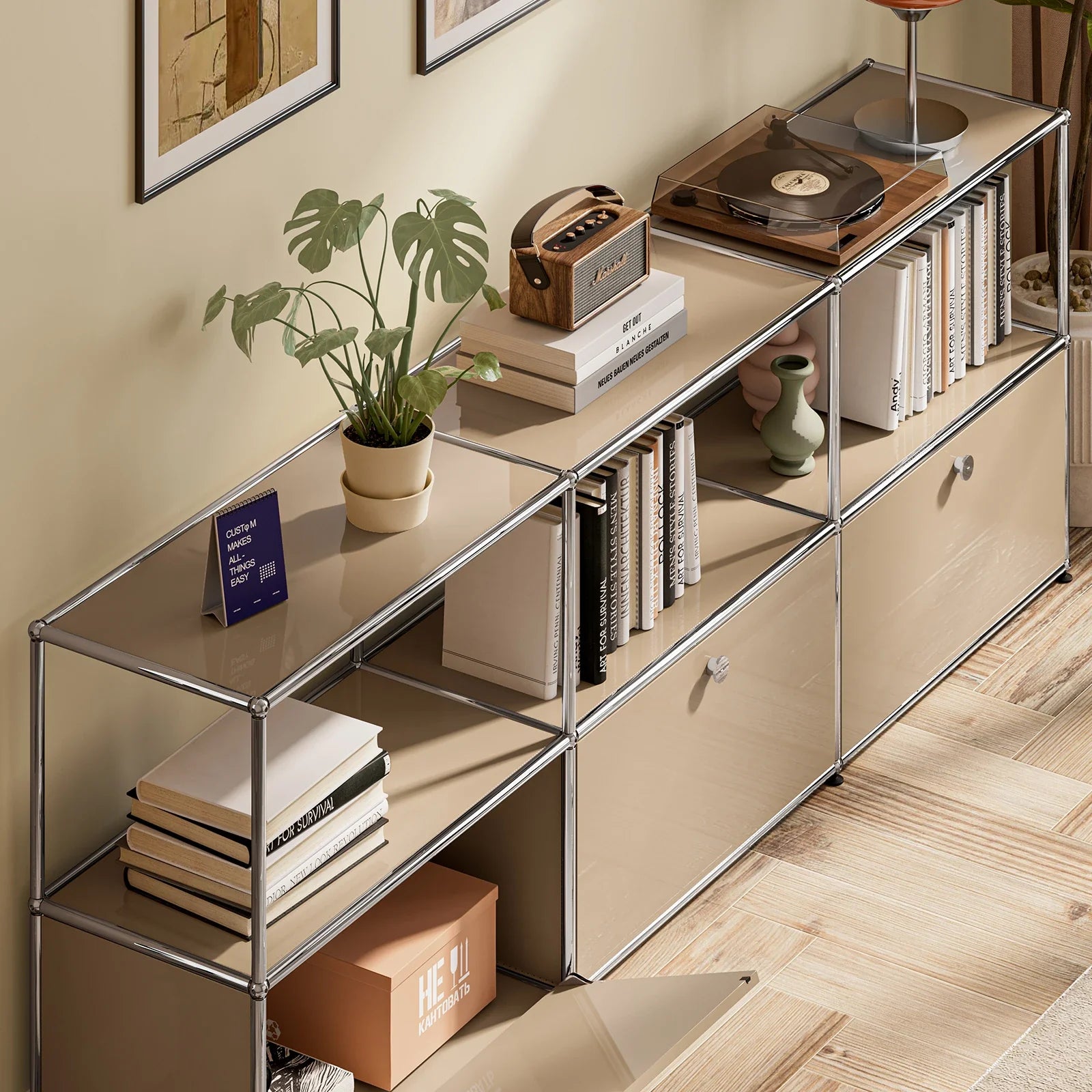 Storage Cabinet Module Furniture Haller Storage Shelf Sideboard Living Room Furniture Bed Side TableNight Stand Cabinet Home Use