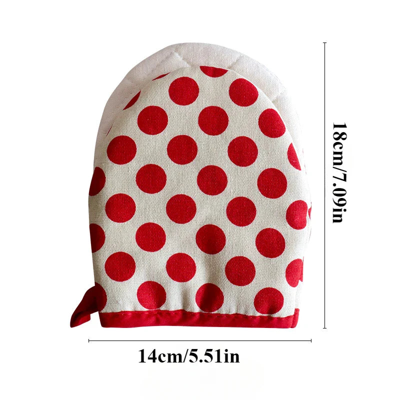 Style Polka Dot Heat-Resistant Oven Mitts for Home