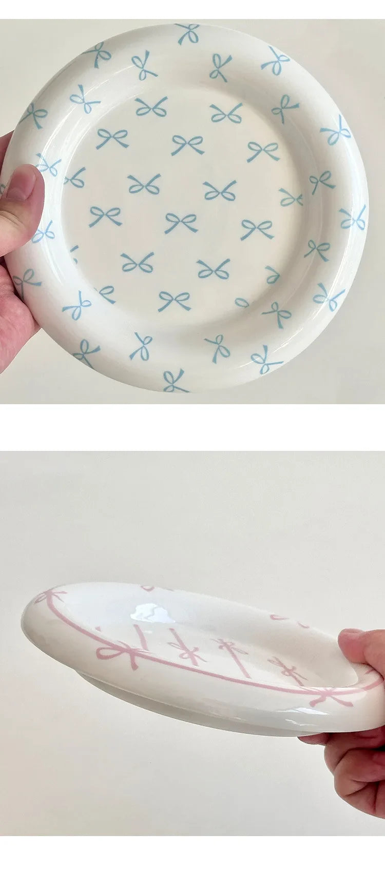 Heart Bow Ceramic Tableware Set Creative Breakfast Dessert Cake Plate