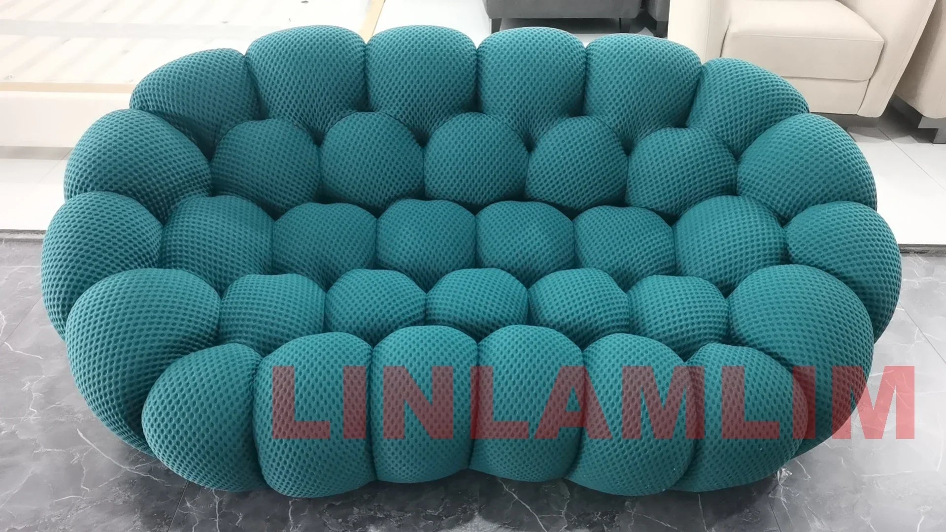 Contemporary Cloud-Shaped Sofa Modular Cloth Couch Fabric Curved Designer Sofa Set