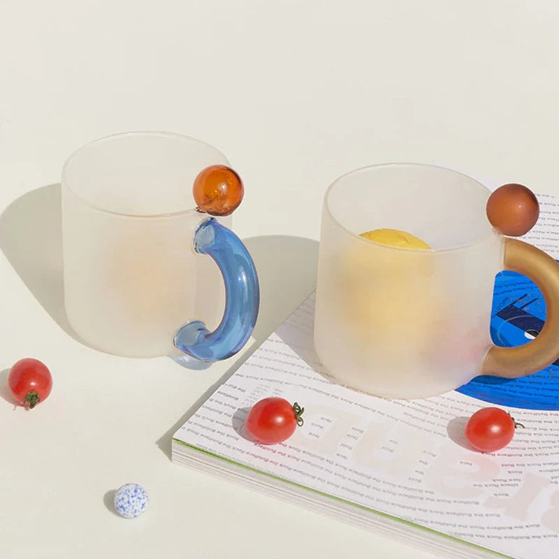 Handmade Mug Glass High Borosilicate for Tea And Milk Glass Cup with Handle Cute Elegant
