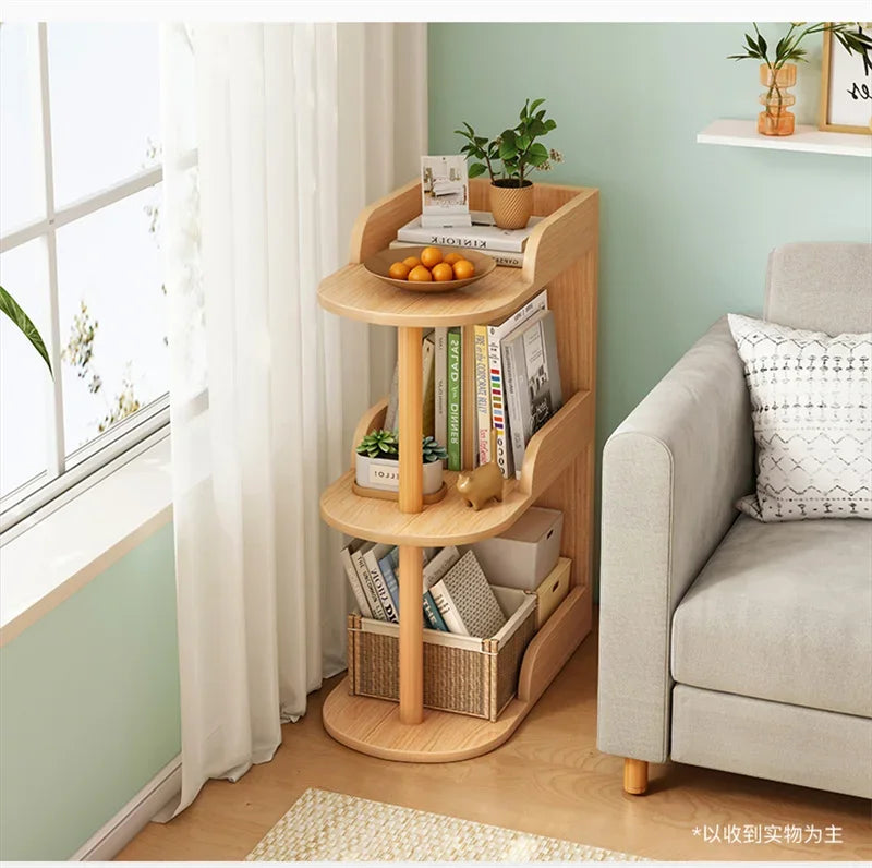 Side Table Ultra Narrow Book Shelf Creative Shelves Sofa Side Rack Bookcase