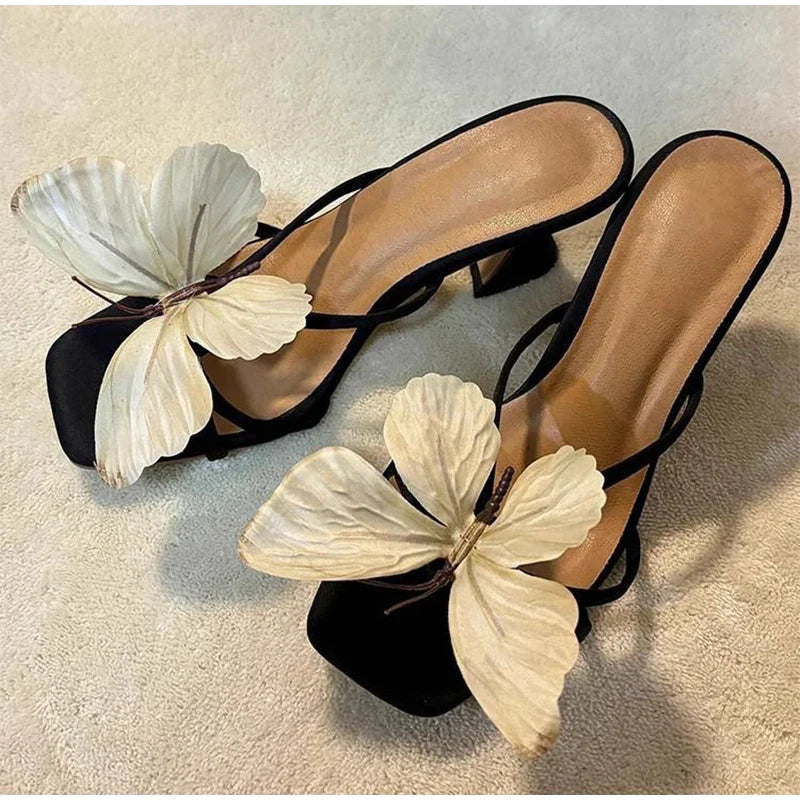 Butterfly High Heels Summer Brand New Light Luxury Fairy Elegant Comfortable Versatile Sandals