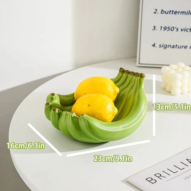 Ceramic Banana Shaped Fruit Bowl Table Plates Kitchen Dishes Tableware Luxury Serving Decoration