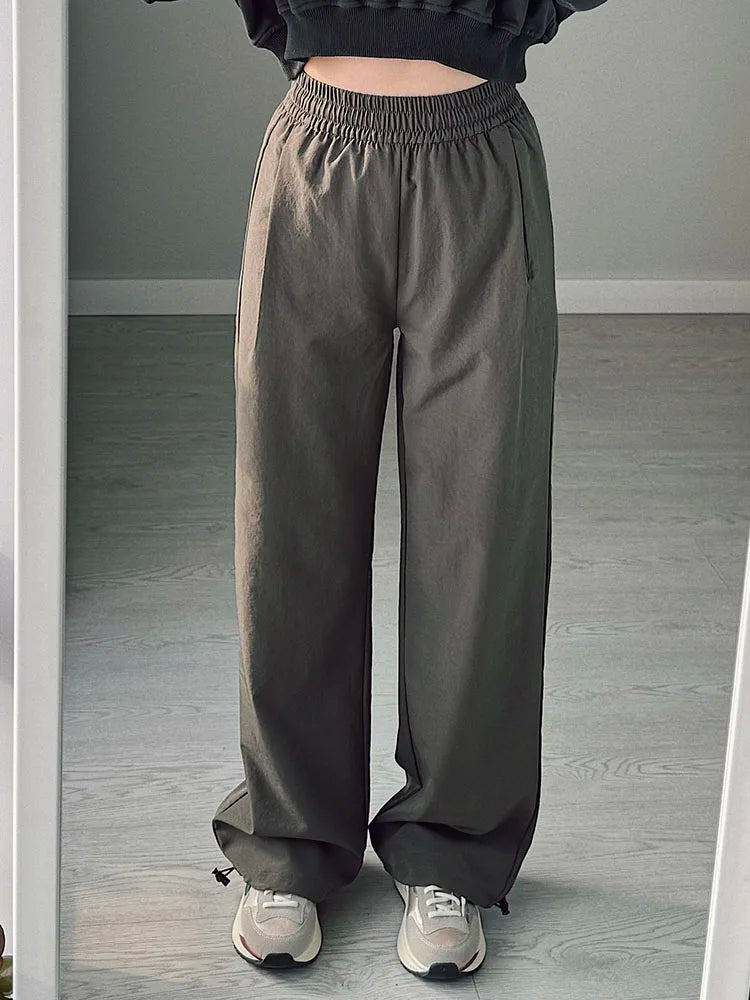 Summer Straight Leg Sweatpants For Women High Waist Jogger Wide Leg Trousers Women's Sports Pants White Sweatpants Wtpants Women