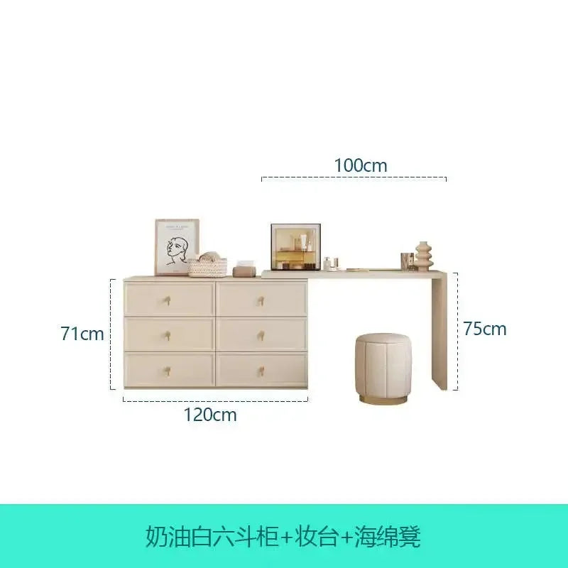 Pink Bedroom Dresser with Makeup Organizer, Comfortable Bedside Cabinet with Drawer for Clothes, Stylish Mirror Stand Furniture