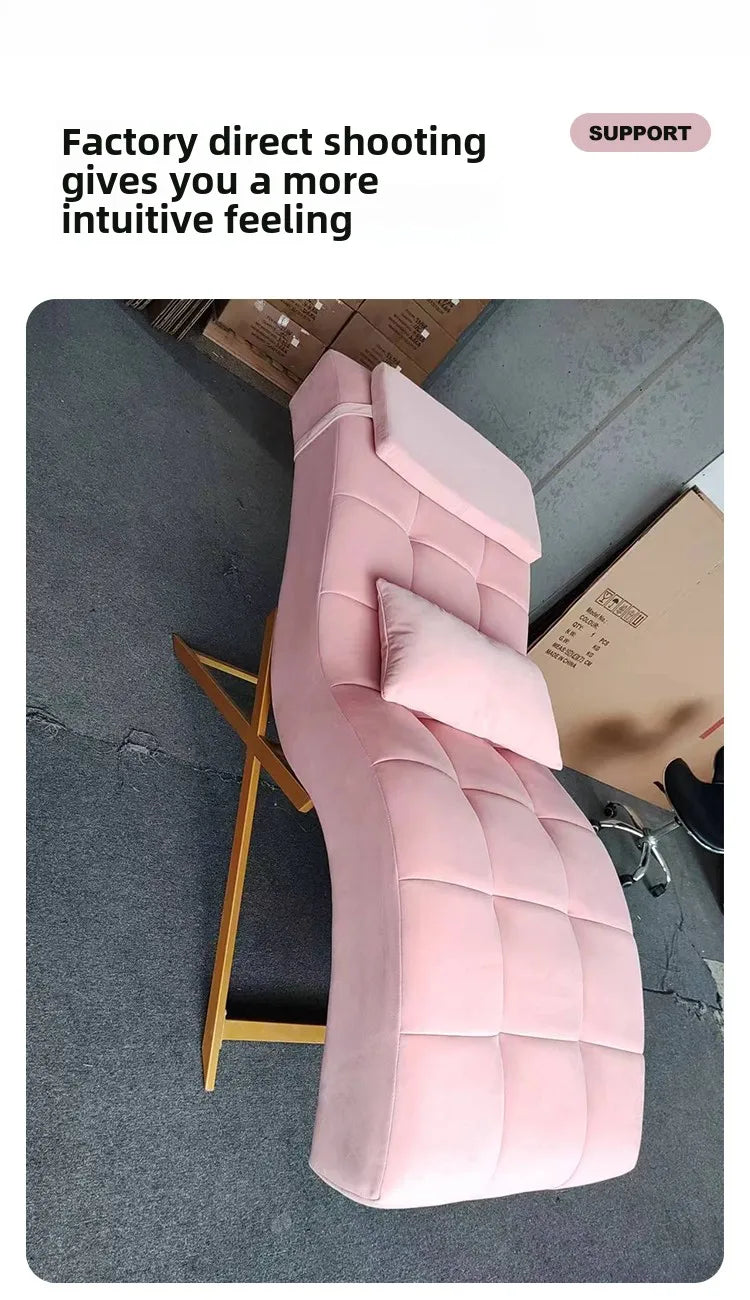 Luxury Salon Equipment Furniture Pink Gold Massage Table Set Modern Lay Down Eyelash Facial Bed