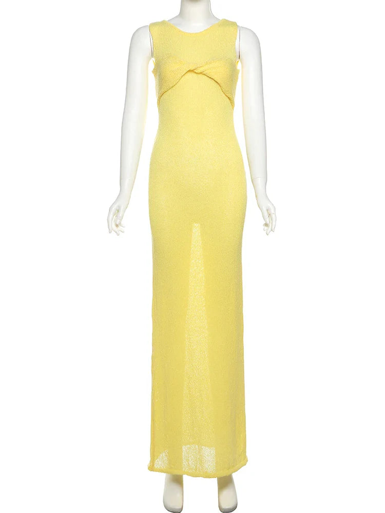 Knit Midi Pink Sweet Tanks Slim Dress