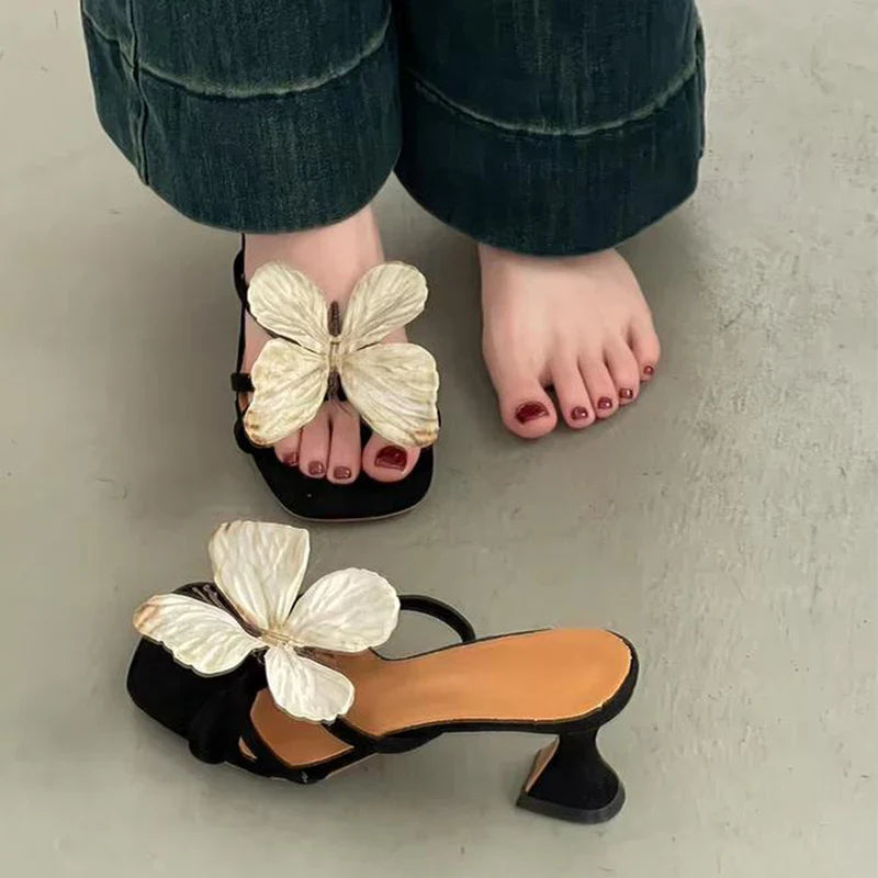 Butterfly High Heels Summer Brand New Light Luxury Fairy Elegant Comfortable Versatile Sandals
