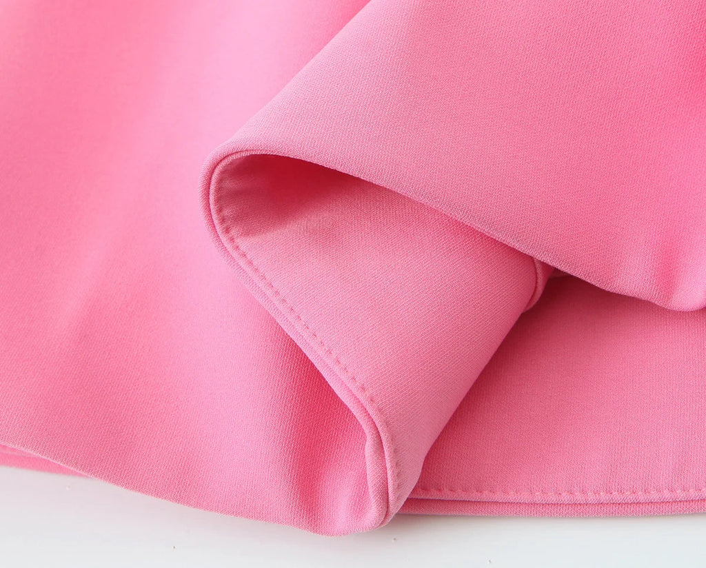 Ladies Pink Spaghetti Strap Dress Summer New Simple Style Women Slim Short Dress Party Fashion A-Line Dress