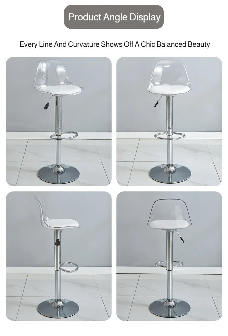 Home Dining Chair Front Desk Footstool Adjustable Lift Backrest Chair with High Stool