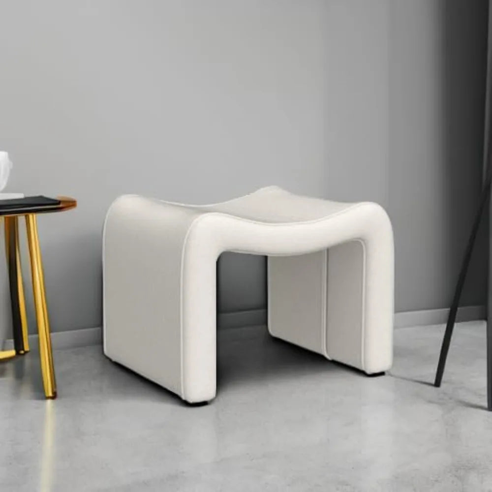 Luxury Small Footstool Ottoman, Multi-Functional Modern Foot Stool, Sofa Footrest Extra Seating for Living Room, Entryway, Hallways