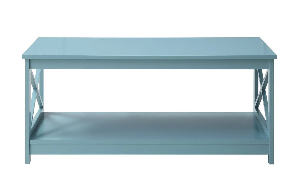 Oxford Coffee Table with Shelf, Transitional & Coastal Style,Two Tiers of Spacious Shelving