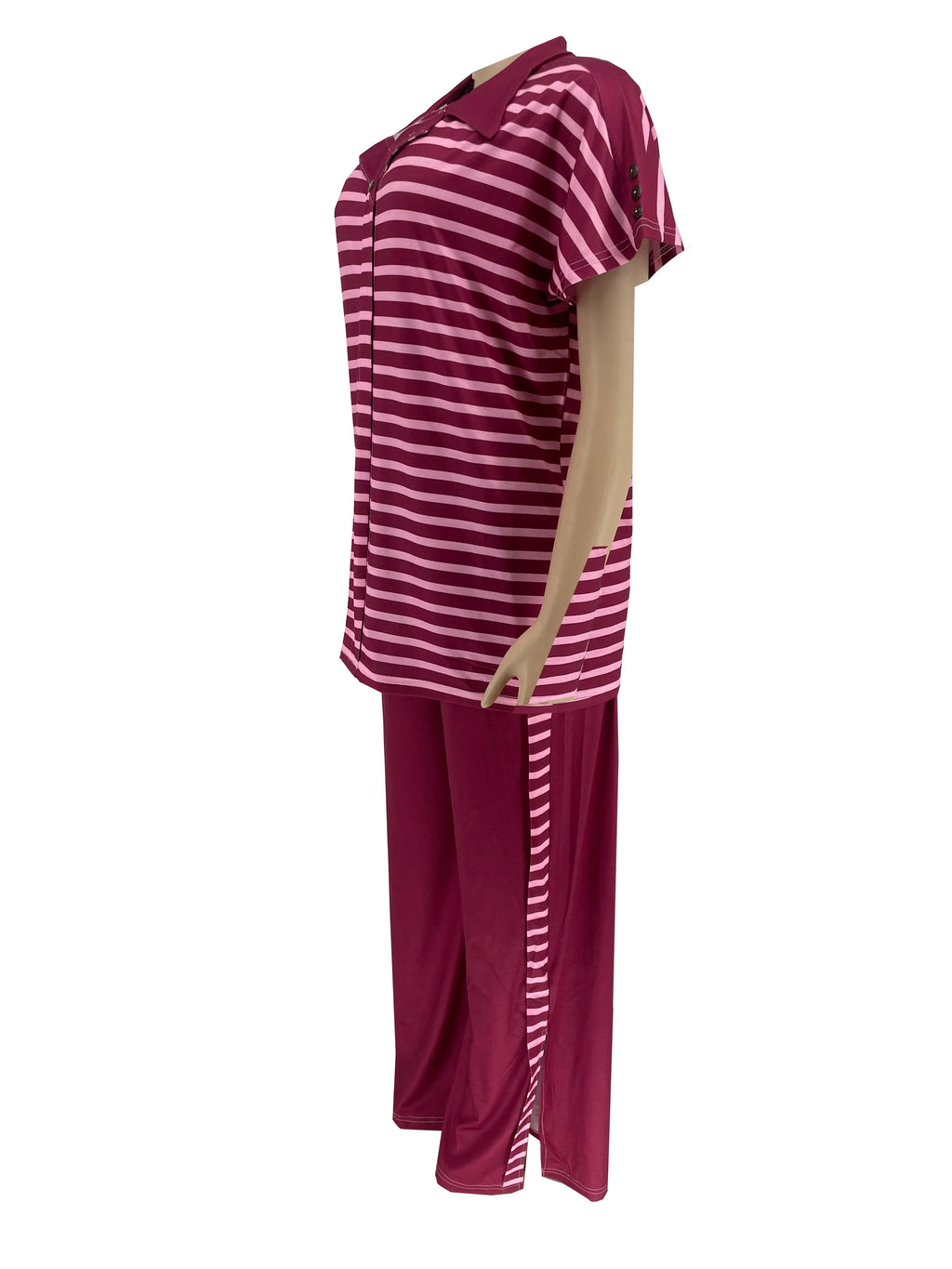 Summer Fashion Two Piece Set Women Solid Color Round Neck Short Sleeve T-shirt Printed Wide Leg Pants Casual Two Piece Set