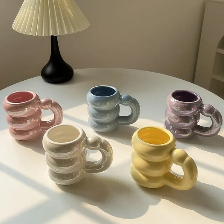 Ceramic Chubby Cute Cloud Mugs Kitchen Drinkware