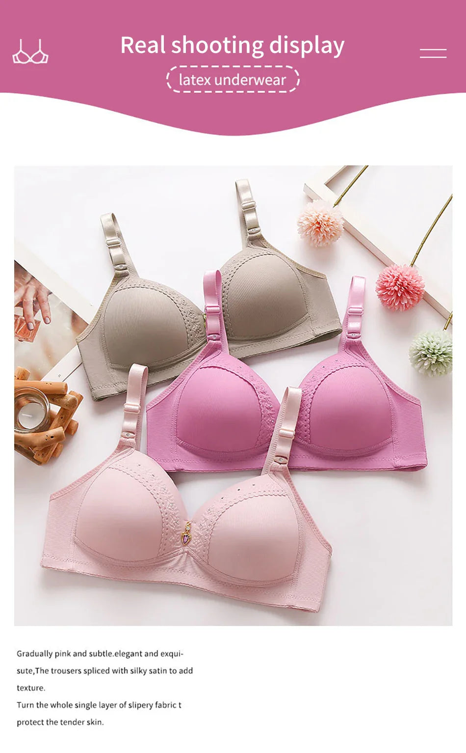 Stylish Plus Size Full Cup Bra with Side Gathering Anti Sagging and Push Up No Underwire for Seamless and Comfortable Experience