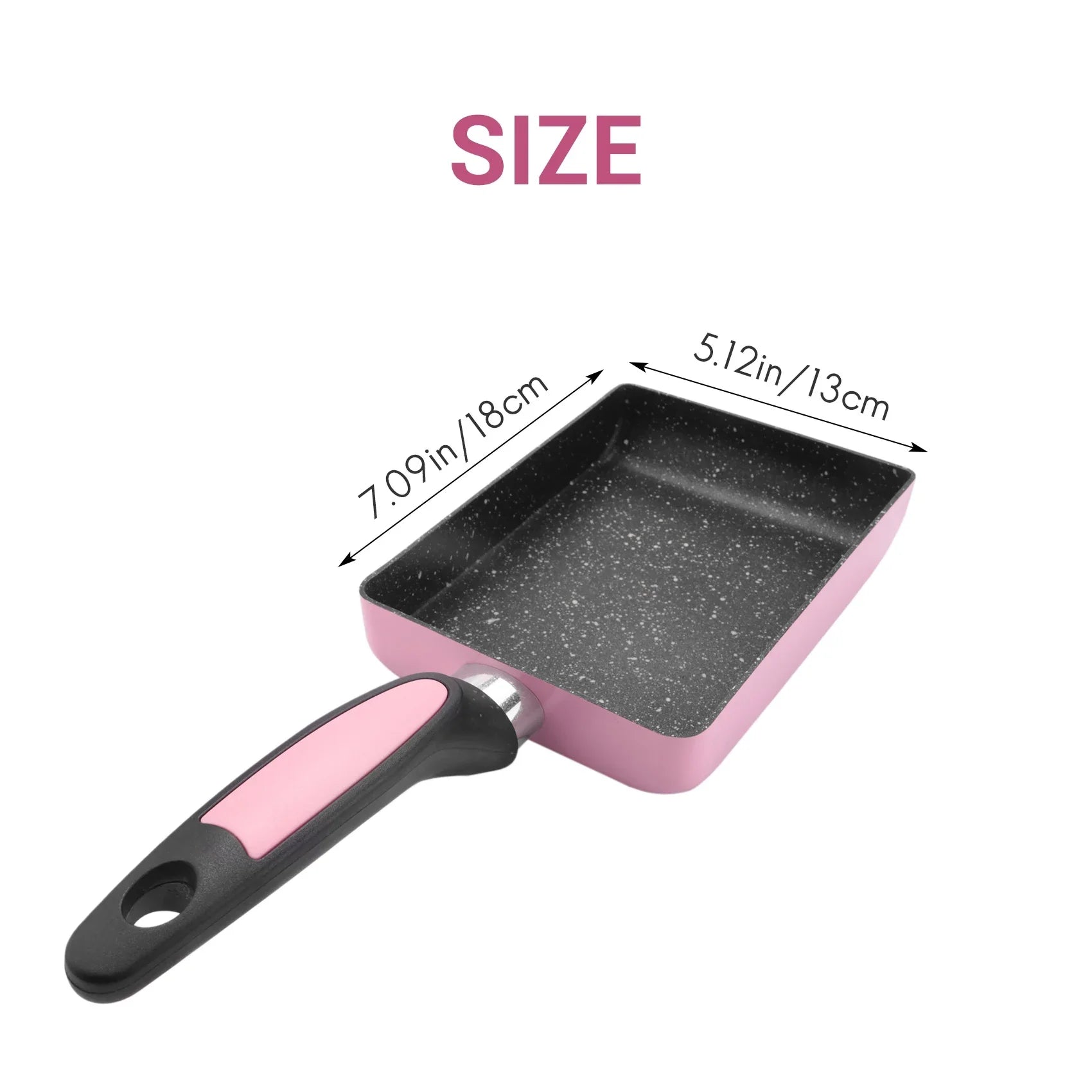 Pink Tamagoyaki Pan Japanese Omelette Pan, Non-Stick Coating Square Egg Pan to Make Omelets or Crepes