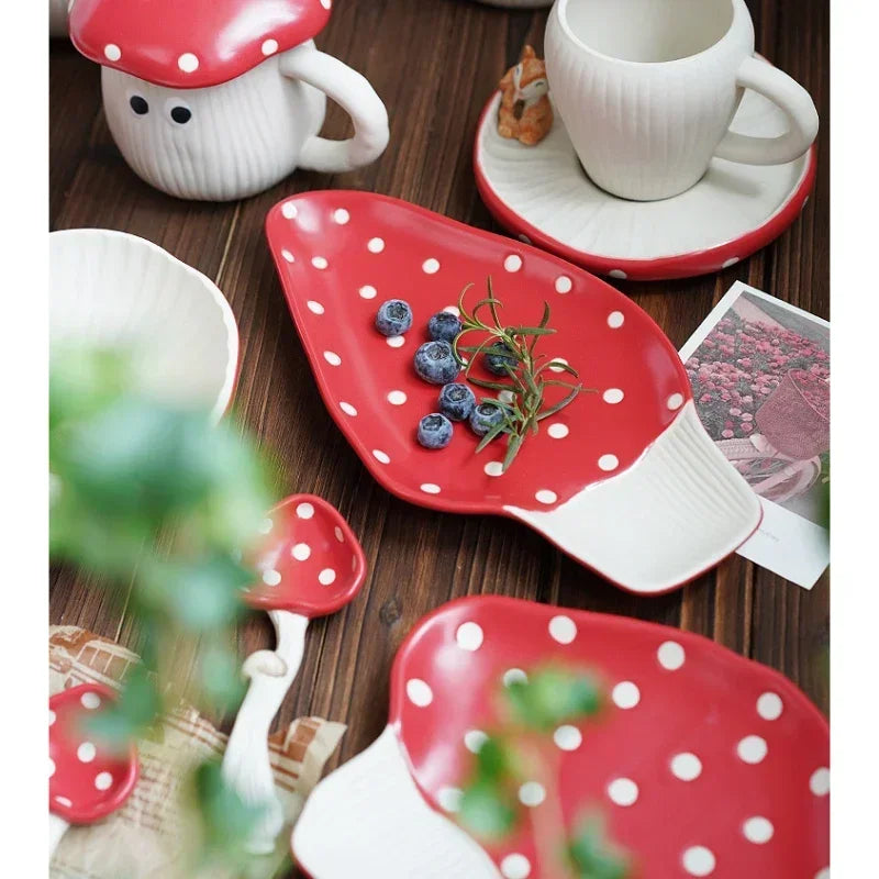 Cute Creative Ceramic Mushroom Shape Kitchenware