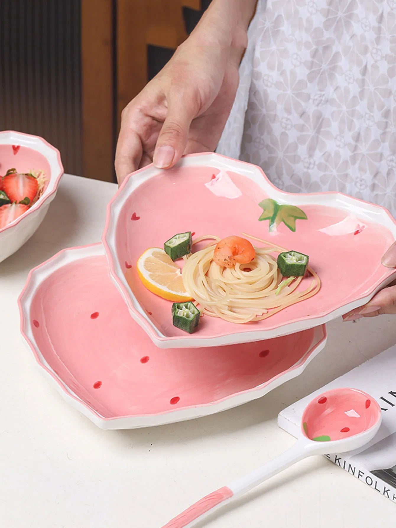 Strawberry Bowl Spoon Plate Set
