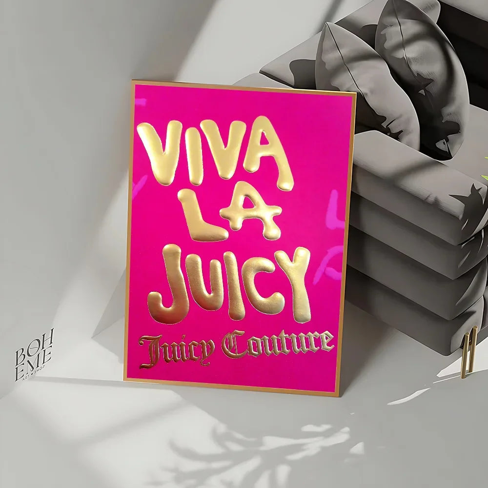 Juicy C-Couture Poster No Framed Poster Kraft Club Bar Paper Vintage Poster Wall Art Painting Bedroom Study Stickers