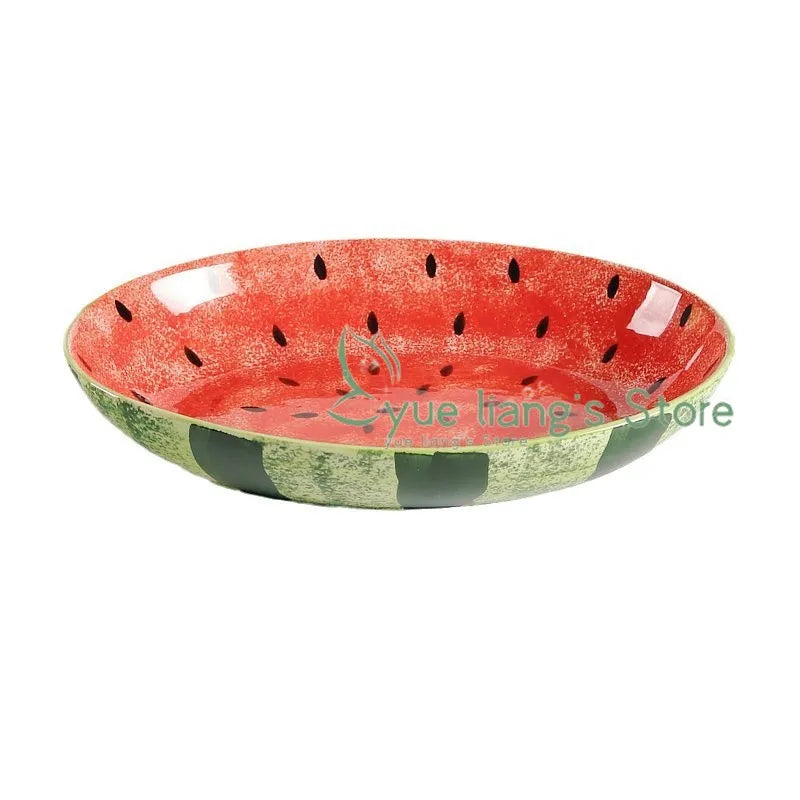 Watermelon Ceramic Cute Hand-painted Tableware Underglaze Color Fruit Shaped Bowl