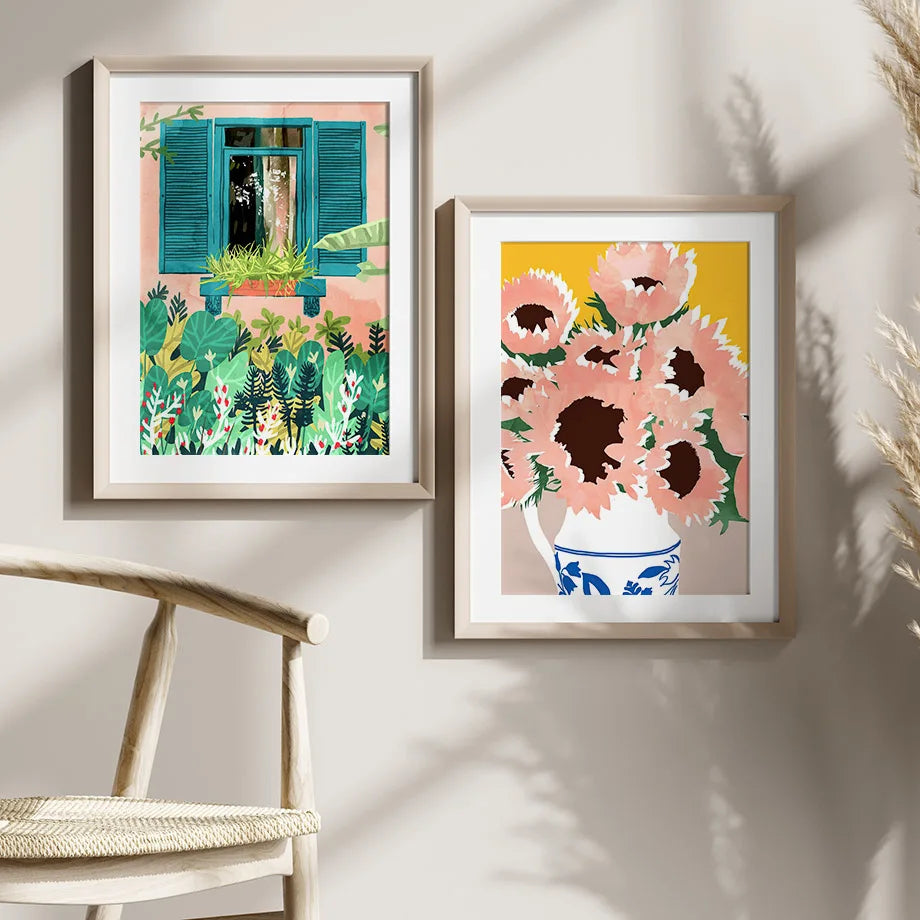 Garden Lemon Fruit Flower Plants Abstract Illustration Poster And Prints Wall Art Canvas Painting Pictures For Decor