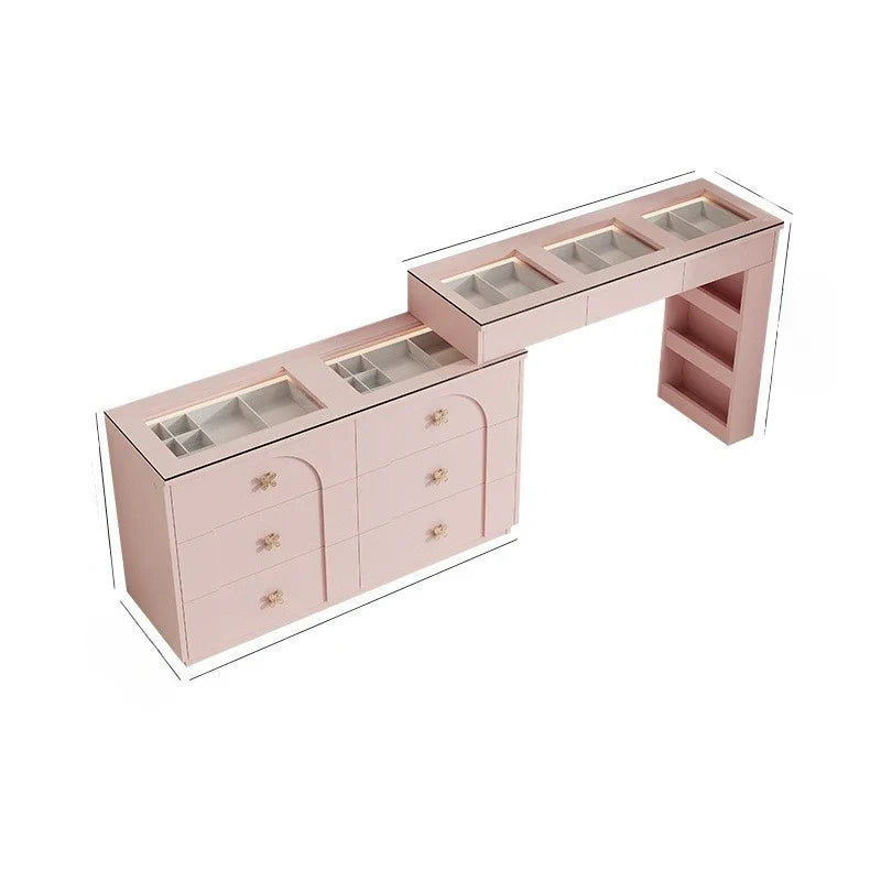 Room Dresser Makeup Bedroom Drawers Mirror Storage Cabinet Hairstyles Comfortable Illuminated Furniture