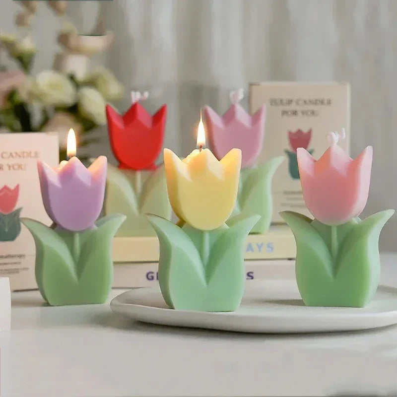 Tulip Aromatherapy Candle Fragrance Flower Shaped Candle Gift
